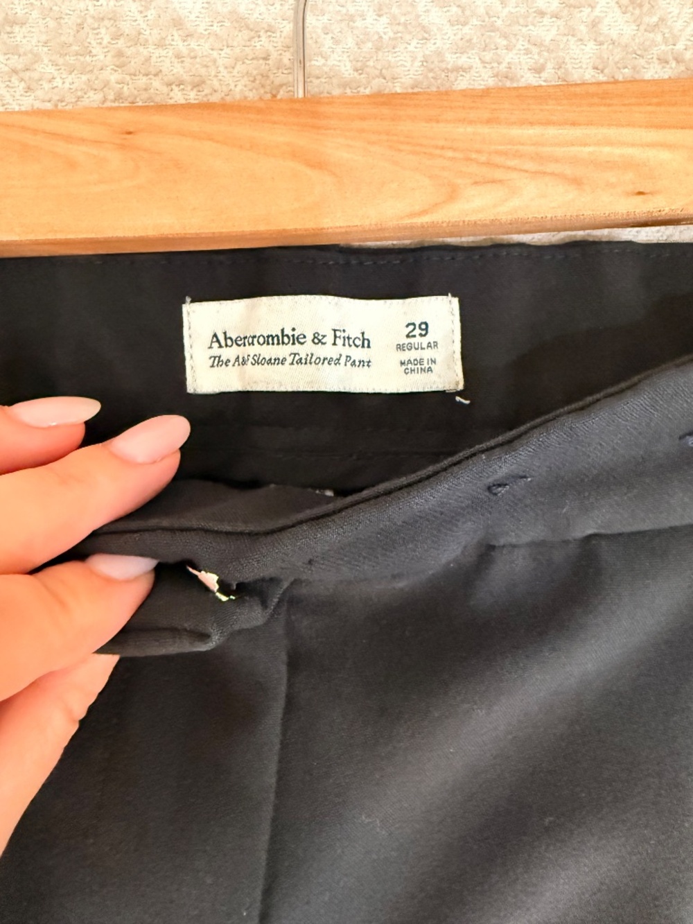 Abercrombie Sloane Tailored Wide Leg Pants Black Size 29 Regular - Picture 4 of 4